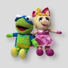 Muppet Babies THE FROGINIZER Kermit Miss Piggy Plush Disney Junior Lot Of 2
