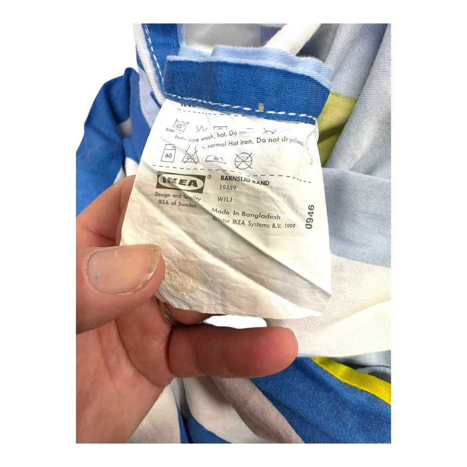 IKEA BARNSLIG RAND Cotton Kids Twin Duvet Cover Colorful Zoo Animals Stripes - Image 4 of 4