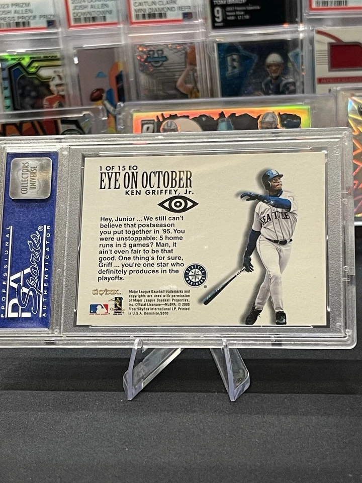 2000 Skybox Dominion Eye on October #1 Ken Griffey Jr PSA 9 Perfeito Mariners HOF - Imagem 3 de 4
