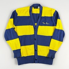 Vintage Dehen Varsity Notre Dame Striped Mens 100 Cotton Cardigan Size XL