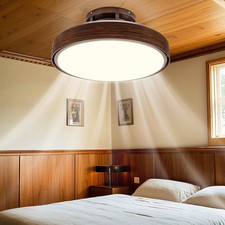 Sleek Bladeless Ceiling Fan with Light  Remote - Dimmable Flush Mount Design