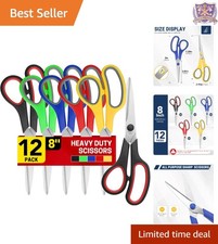 All Purpose Heavy Duty Scissors 8 Inch Stainless Steel Blades Comfort Grip