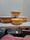 Pyrex Vintage Complete Set of 4 Butterfly Gold Cinderella Nesting Mixing Bowls