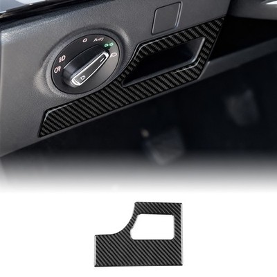 Car Center Console Fuse Box Sticker Black Carbon Fiber for SEAT Ibiza 2018-2025