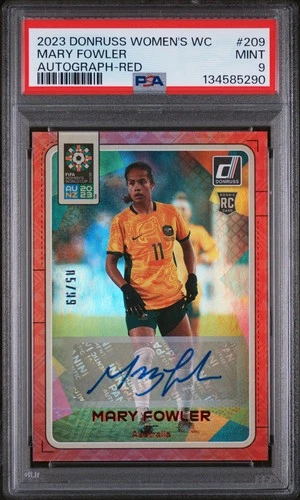 Mary Fowler 2023 Panini Donruss Fifa Women'S World Cup #209 Autographs Red PSA 9