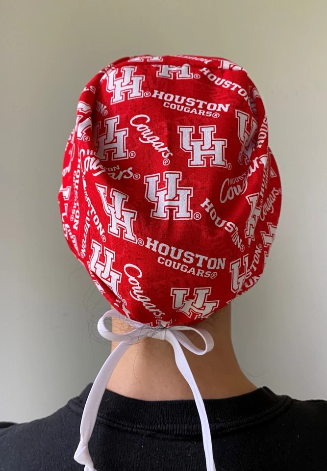Houston Cougar Surgical Scrub Cap,Univ Houston Scrub, Tie in back Adjustable - Image 3 of 3