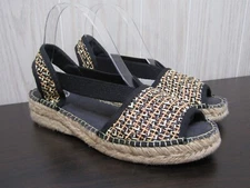 Toni Pons Blue Shimmery Espadrilles Wedge Slingback Sandals Size EU 39 US 8.5