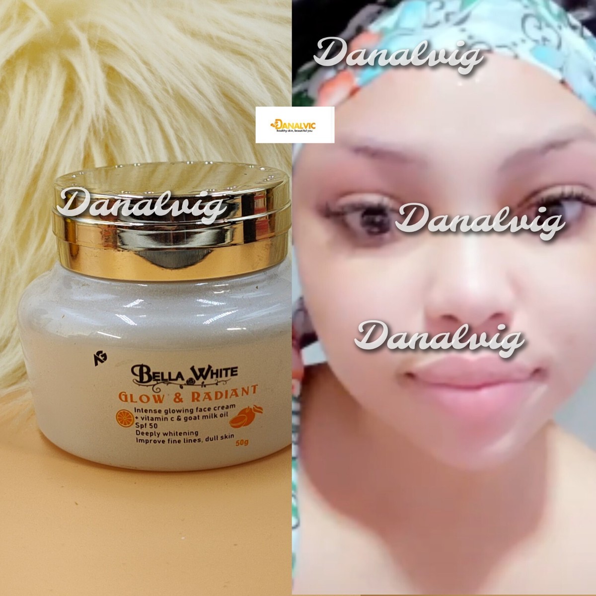 Bella White GLOW &amp; RADIANT INTENSE GLOWING Face Cream+ V-C - Goat 