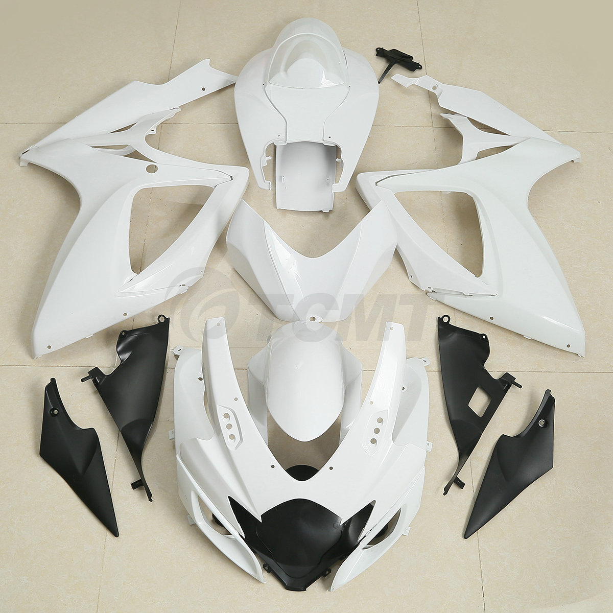 Unpainted White Injection Fairing Bodywork Kit For Suzuki GSXR600 750 2006 2007 image