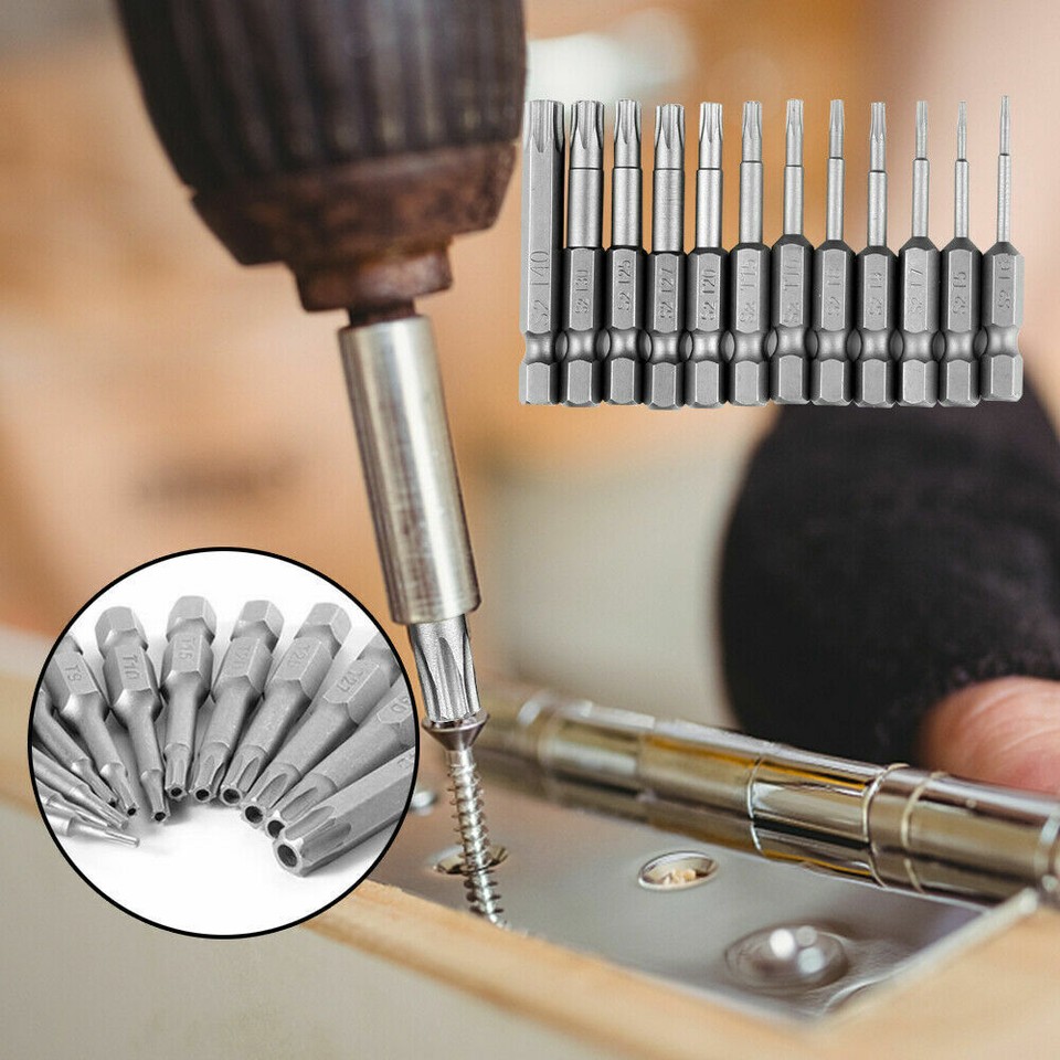 Inverted Security Bit 11Pcs Long Reach Torx Star Hex Security Bit Set Tamper Proof ...