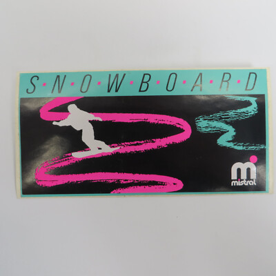 Vintage Mistral Snowboard Sticker Snowboarding NOS Black Skate 90s Y2K