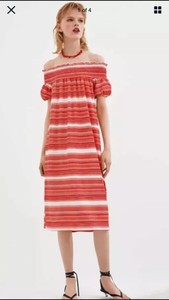 zara red and white dress