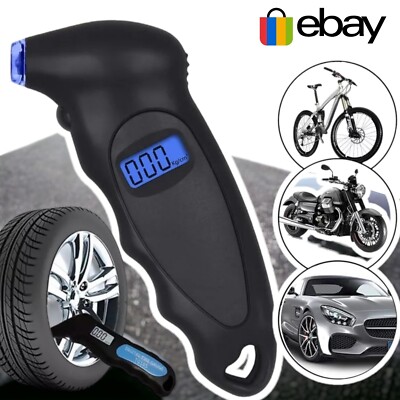 Digital LCD Tyre Tire Air Pressure Gauge Tester Tool for Auto ...