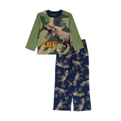 Jurassic World Boy's Don't Wake Dino Two Piece Pajamas Set 8 10 Pajama