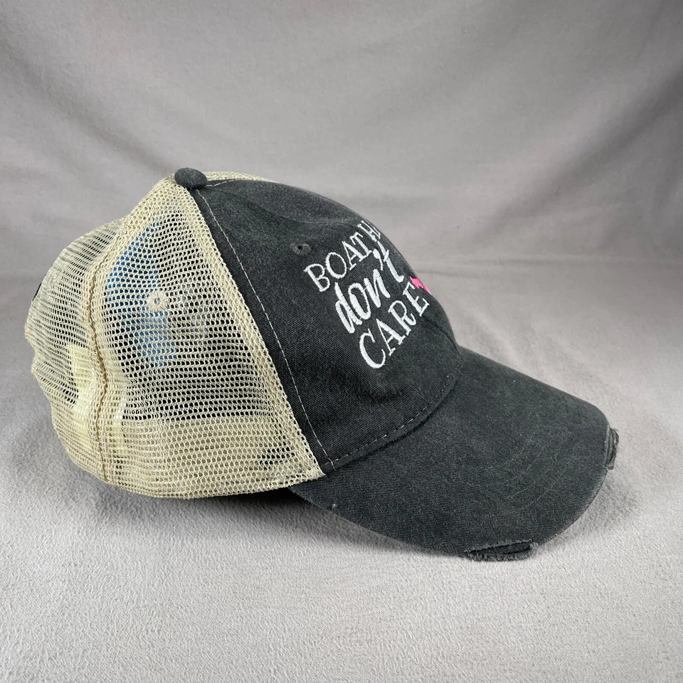 Sombrero para no cuidar el cabello de barco OS gris beige Snapback camionero rosa ancla envejecida Foto 4 de 4