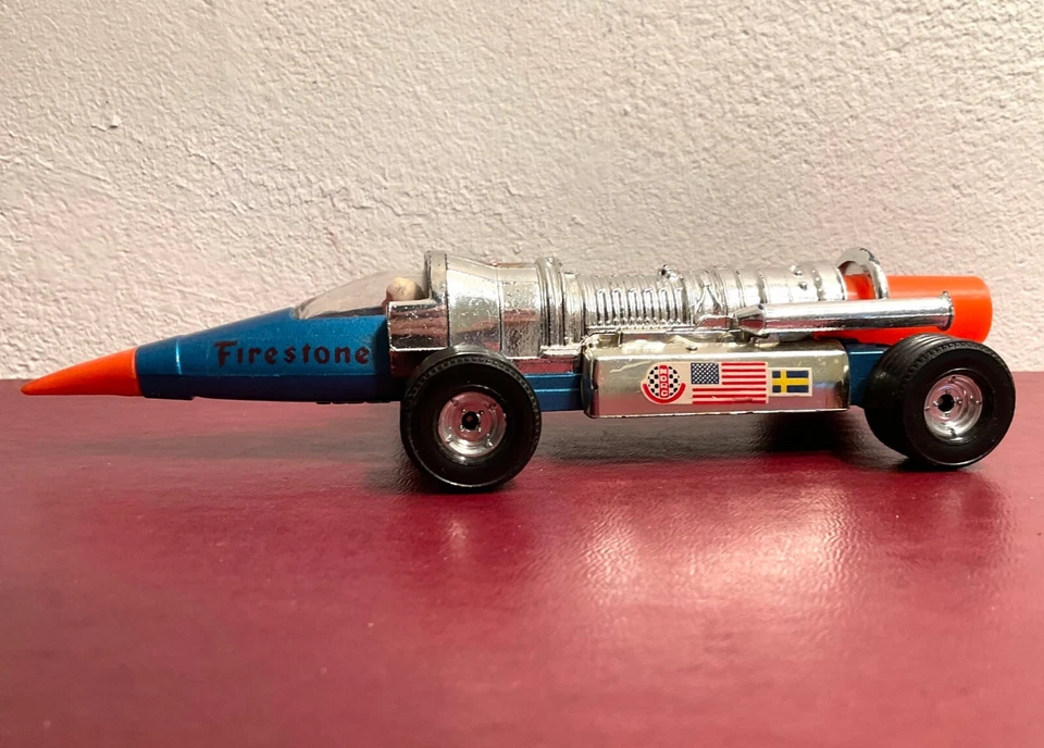 CORGI 玩具 WHIZZWHEELS 英格兰 1973 169 银 STREAK 瑞典 DRAGSTER Firestone — 第 4/4 张图片