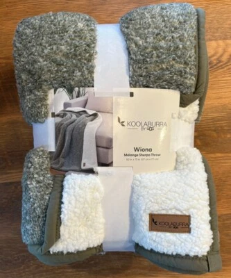 NEW Koolaburra by UGG Wiona Sherpa Blanket 50 x 70” Willow Green