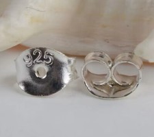 925 Sterling Silver 20 PCS Replacement Butterfly Push Back For Stud Earrings 