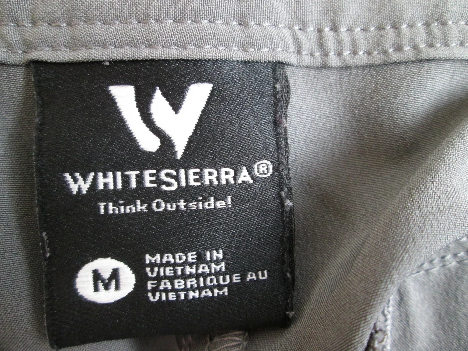 Pantalones capri Sierra blancos medianos 32x21 recortados gris poliéster elástico exterior usados en excelente estado Foto 4 de 4