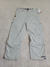 Vintage Bugle Boy Mens Convertible Cargo Pants 36 x 30 Beige Adjustable Ankle