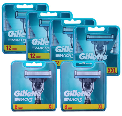 64 Gillette Mach3 Rasierklingen in 4x 12er OVP = 48 + 2x 8er = 16 -  64 Klingen