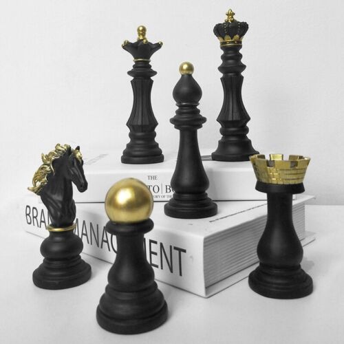 Chess King Queen Knight Statue Sculpture Ornament Collectible Figurine Crafts - Picture 1 of 14