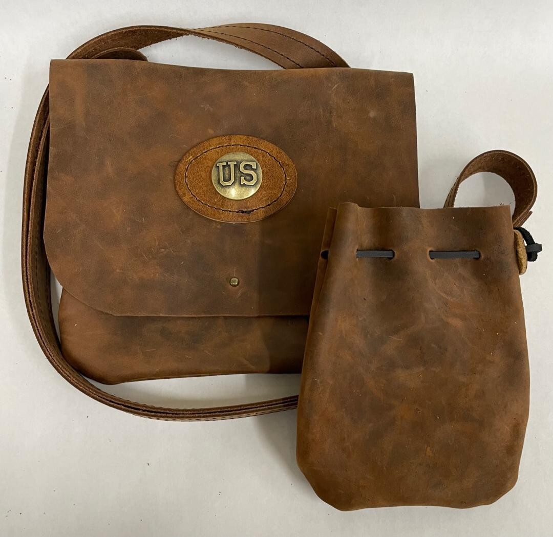 HAVERSACK WAXED COWHIDE LEATHER MUZZLELOADER POSSIBLES BAG US MADE 2