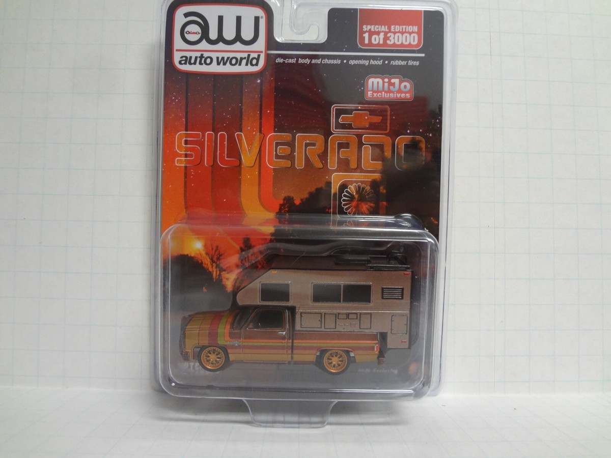 Auto World 1983 Chevy Silverado with Camper Mijo Exclusive 1:64 | eBay