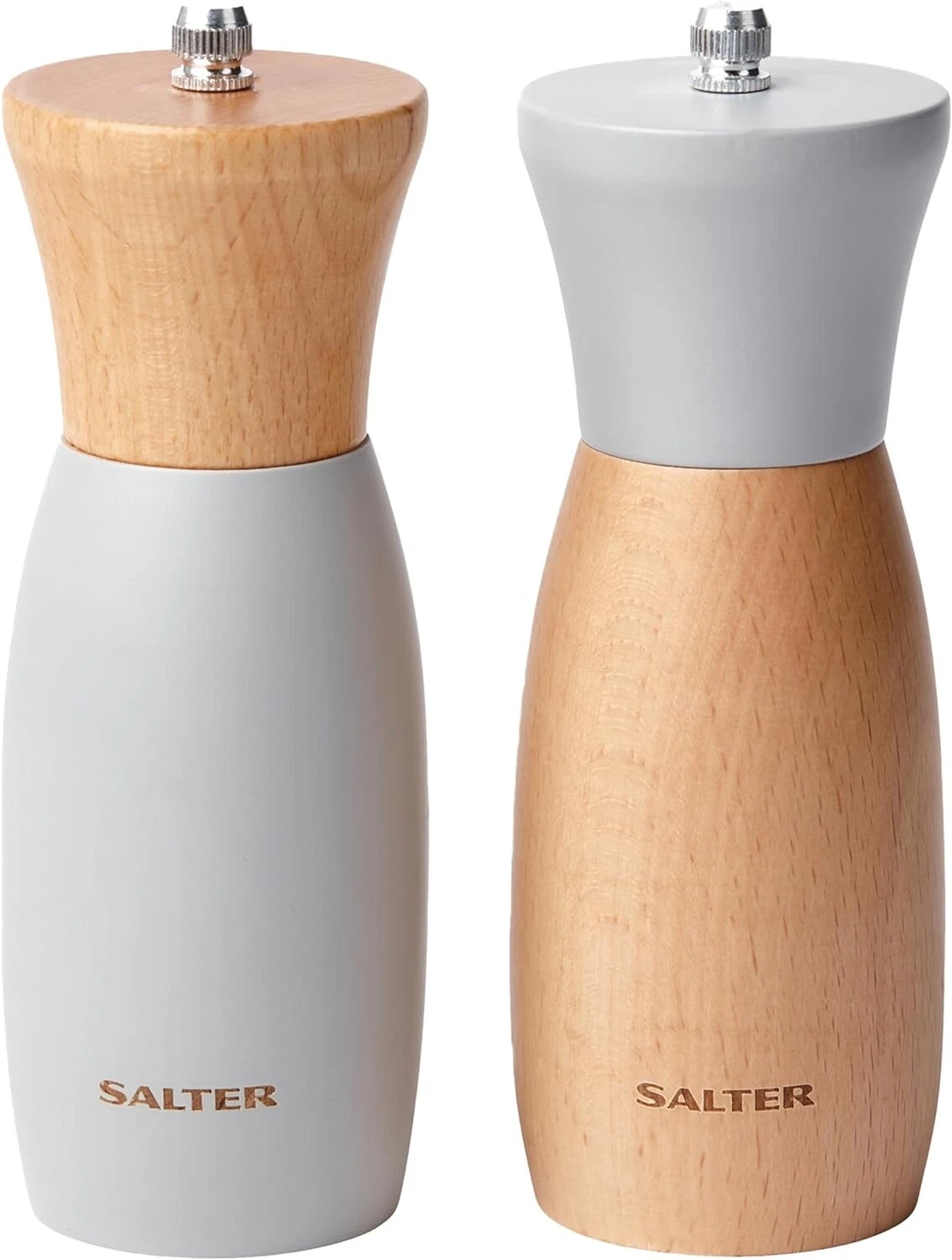 Salter Origins Salt and Pepper Mill/Grinder Set Natual Beechwood