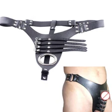 pu Leather Male Chastity Belt Device Adjustable Bandage Harness Restraint Pantie