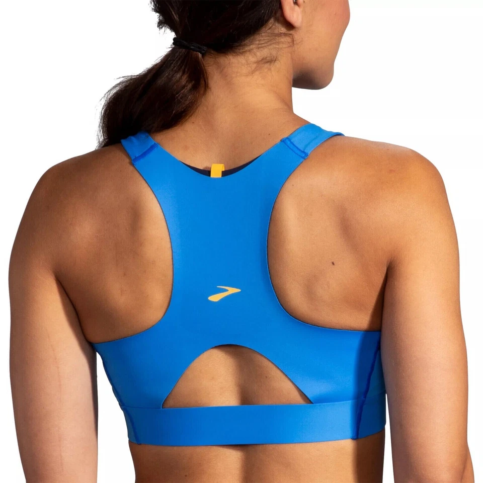 BROOKS MUJER DRIVE 3 BOLSILLOS RUN SUJETADOR AZUL PERNO TALLA 32 C/D NUEVO CON ETIQUETAS $50 Foto 2 de 4