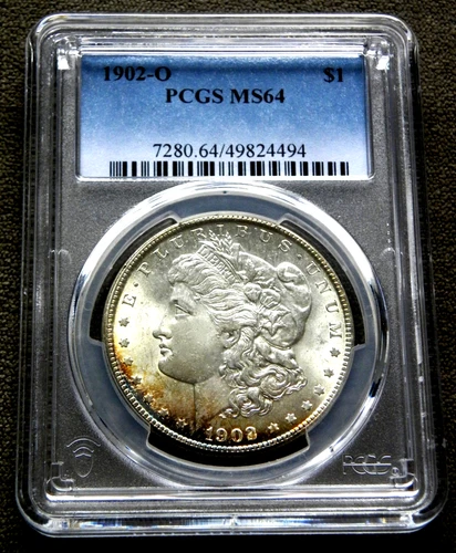 1902 O MORGAN SILVER DOLLAR ~ PCGS MS64 ~NATURAL EDGE TONE BOTH SIDE