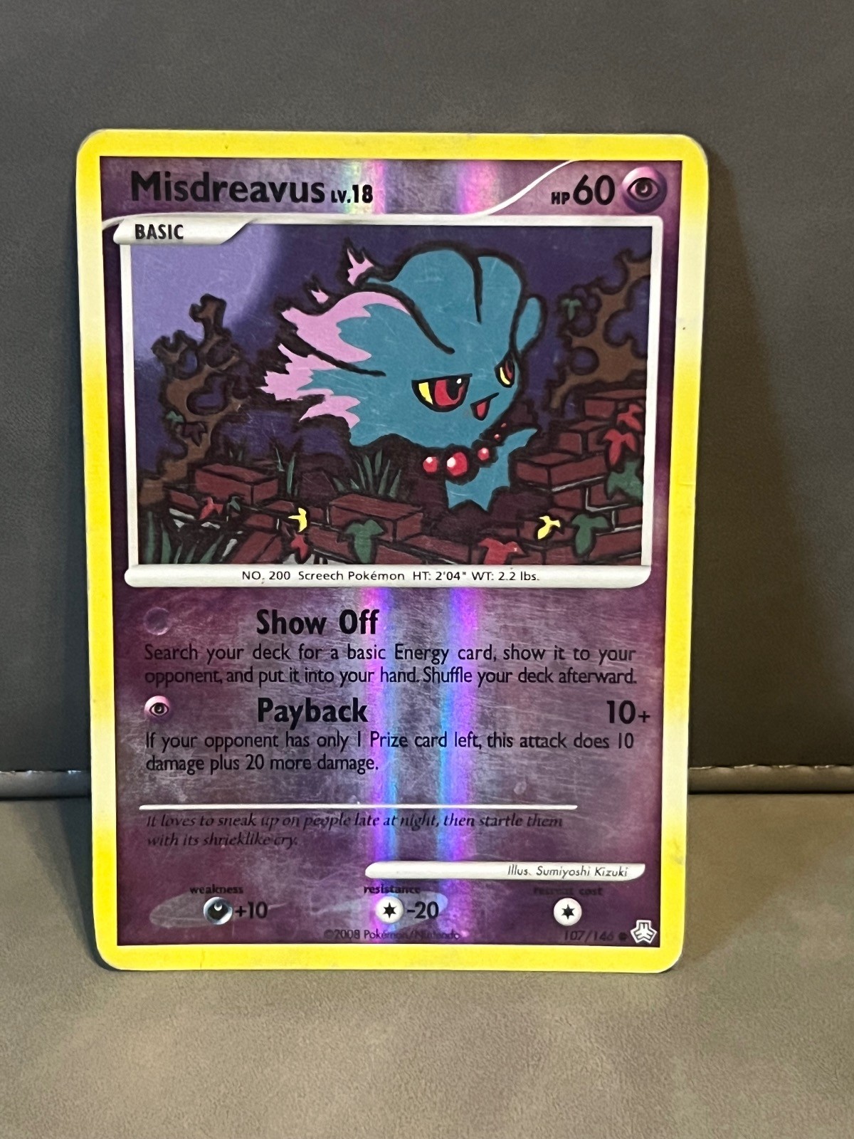 Misdreavus 107/146 Common Legends Awakened Pokemon Reverse Holo Heavily Played