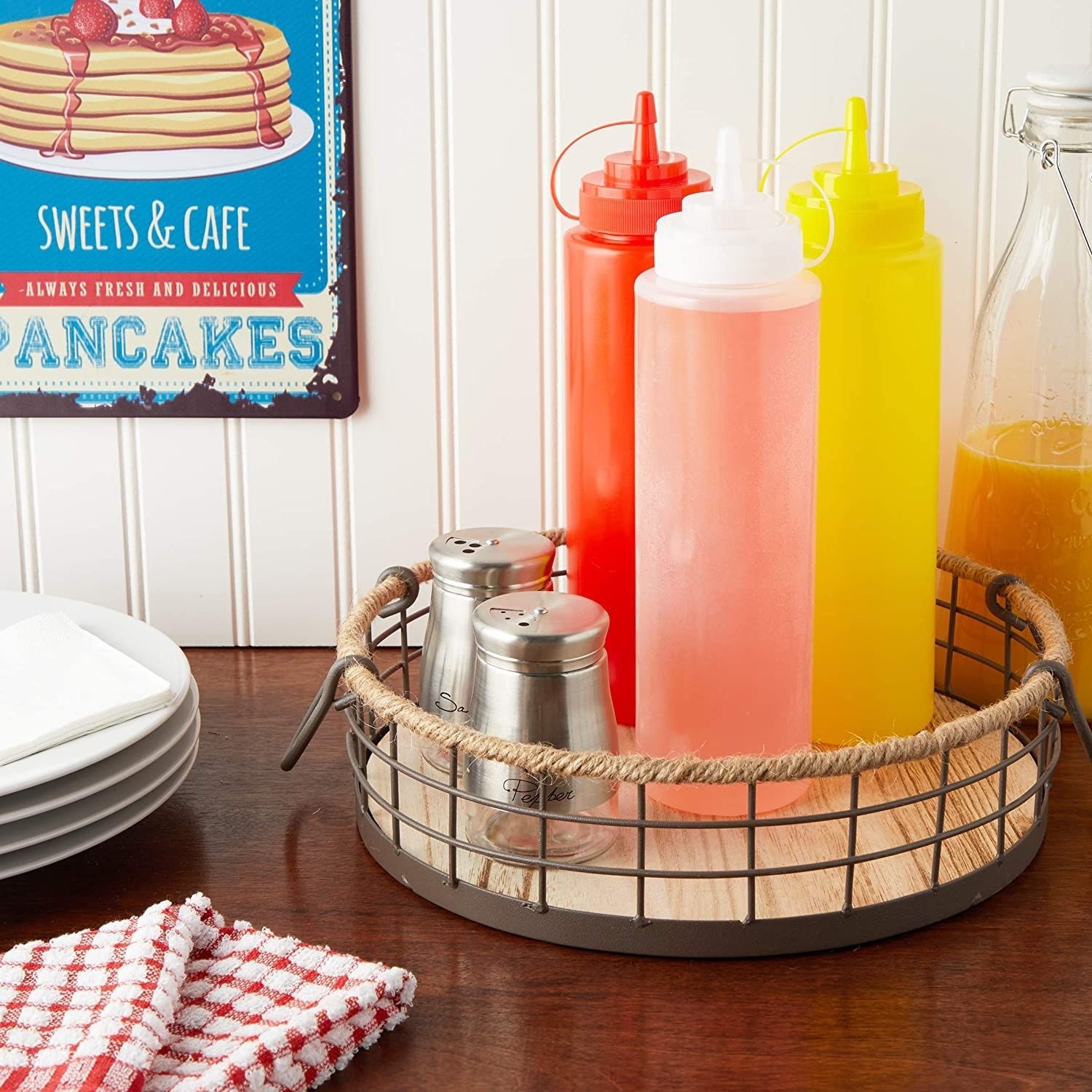 6 Pack Plastic Condiment Squeeze Bottles for Sauces Liquids Ketchup, 29 Oz Clear