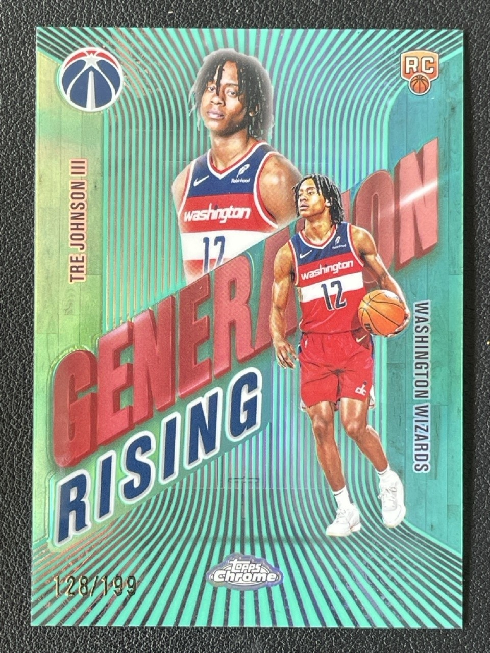 Tre Johnson III 2025-26 Topps Chrome Generation Rising Aqua RC /199 #GR-6