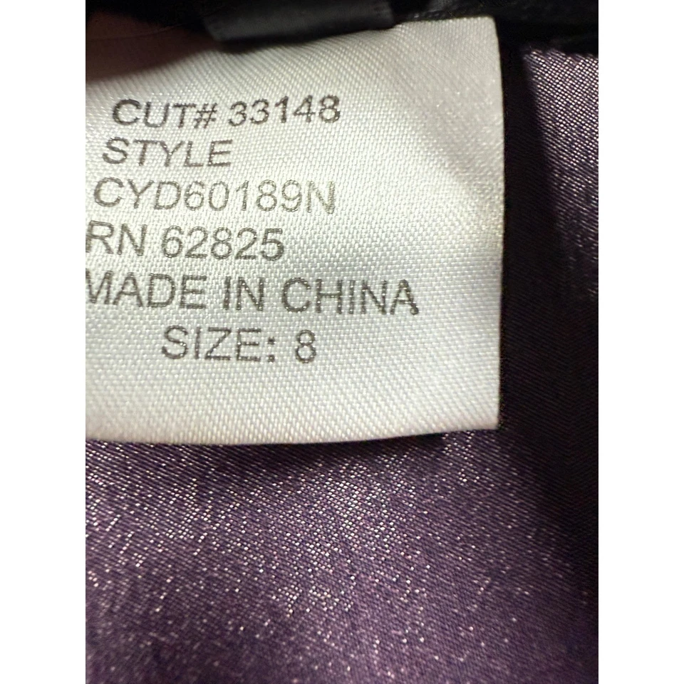 Blusa Tadashi Shoji Púrpura Brillante Noche Peplum Manga Acanalada Talla 8 Elegante Foto 4 de 4