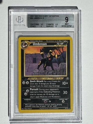 2001 Pokémon 1st Edition Neo Discovery Umbreon #032 BGS 9