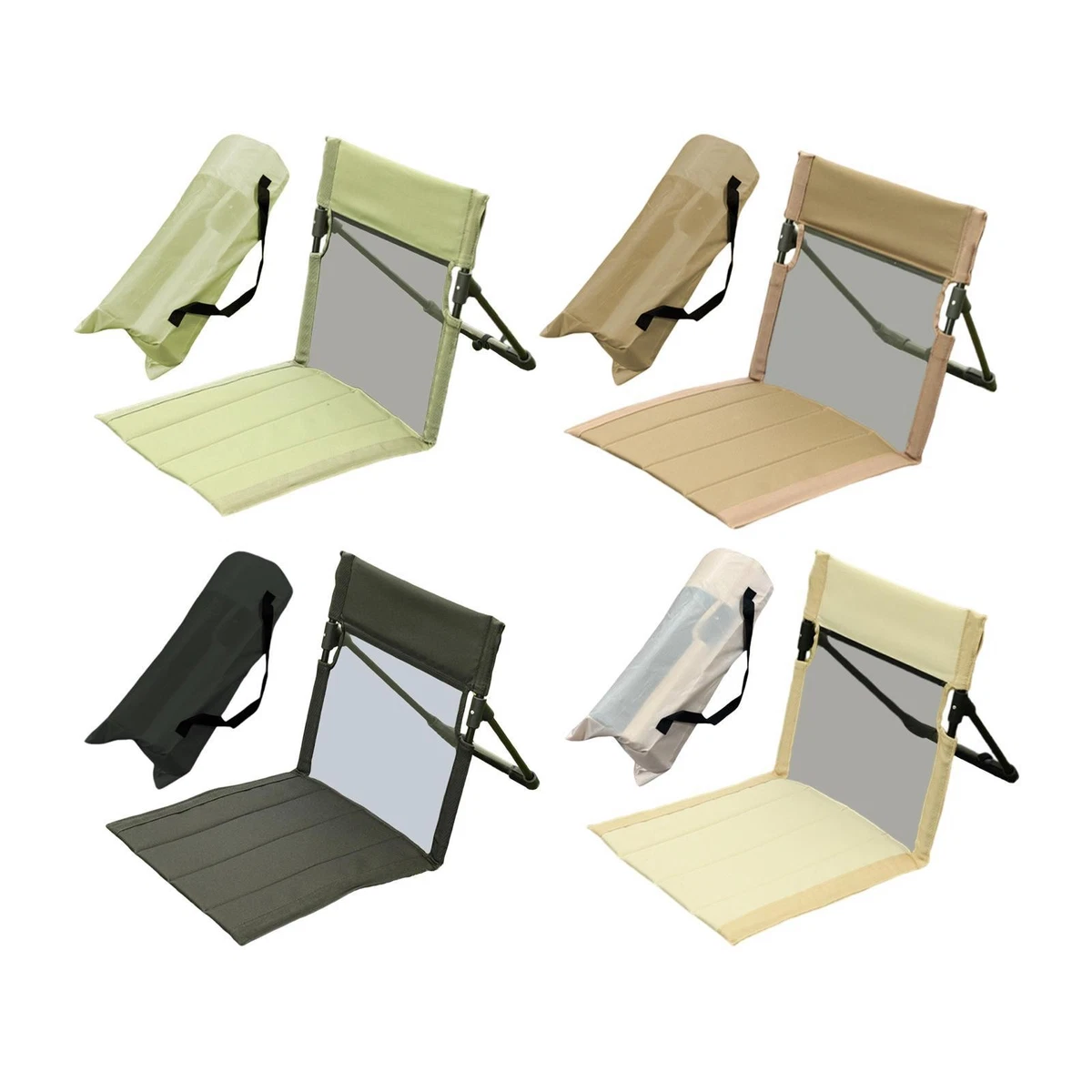 Tabouret De Camping Vintage Pliant - Toile Verte Et Acier - Portable - Années 80