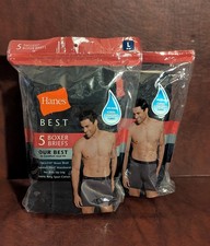 New mens HANES 5 pack of boxer briefs Size large 2 packs Our Best 10 briefs