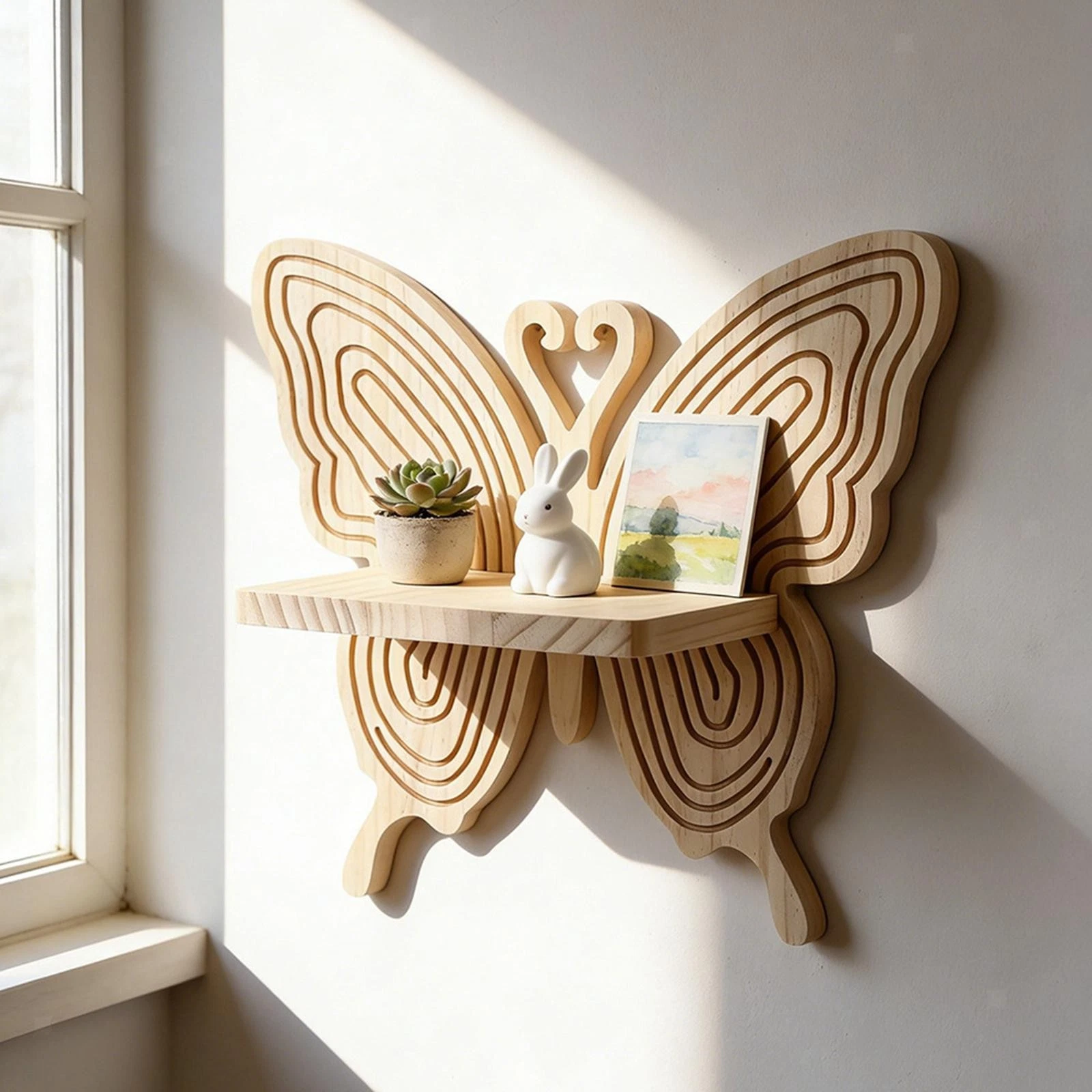 Butterfly Shaped Floating Shelves Wall Shelves Art Decor
