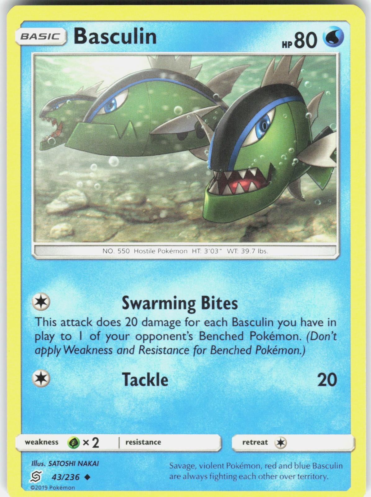 Basculin 43/236 Uncommon Unified Minds Pokemon Lightly Played