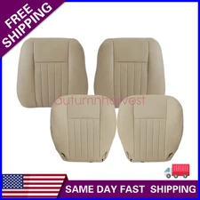 For 2003-06 Lincoln Navigator Both Side Top / Bottom Perf Leather Seat Cover Tan