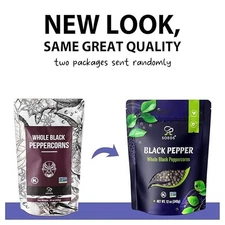 Soeos Whole Black Peppercorns 16oz Non-GMO Kosher Grinder Refill Fresh
