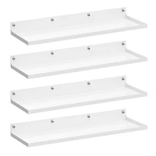 4 Pack Metal Floating Shelves, 17x6 Inch Large Wall Mounted Shelf for Storage...