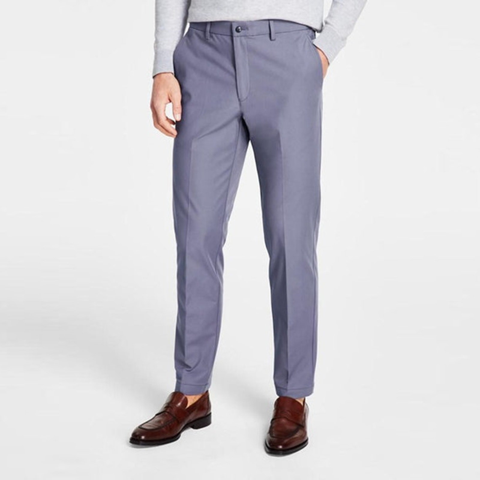 Michael Kors Men's Ash Blue Stretch Cotton Major Classic Dress Pants Size 40x29