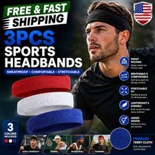 3 PCS Sports Head band Yoga Gym Sweat Proof band Women Men Tennis Hair Band Head