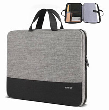 Ytonet 16" Laptop Sleeve Case, Polyester Gray/Black Zip-Around w/ Handle