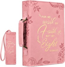 Large Classic Bible Cover Vegan Leather Carrying Book Case Church Bag for Women