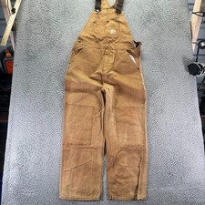 Vintage Carhartt Pant Womens 16 Brown Cotton Canvas Bib Overall Straight Leg
