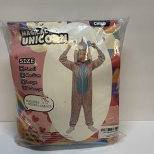 UNICORN Pajamas XL Fleece Hooded One Piece Jumpsuit Suit Costume